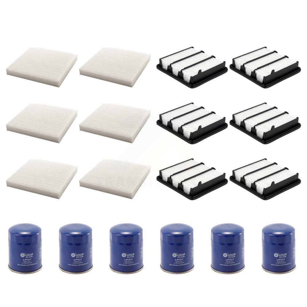 PUR 6X Air + 6X Cabin + 6X Engine Oil Filter (18 Total) Kit for Car