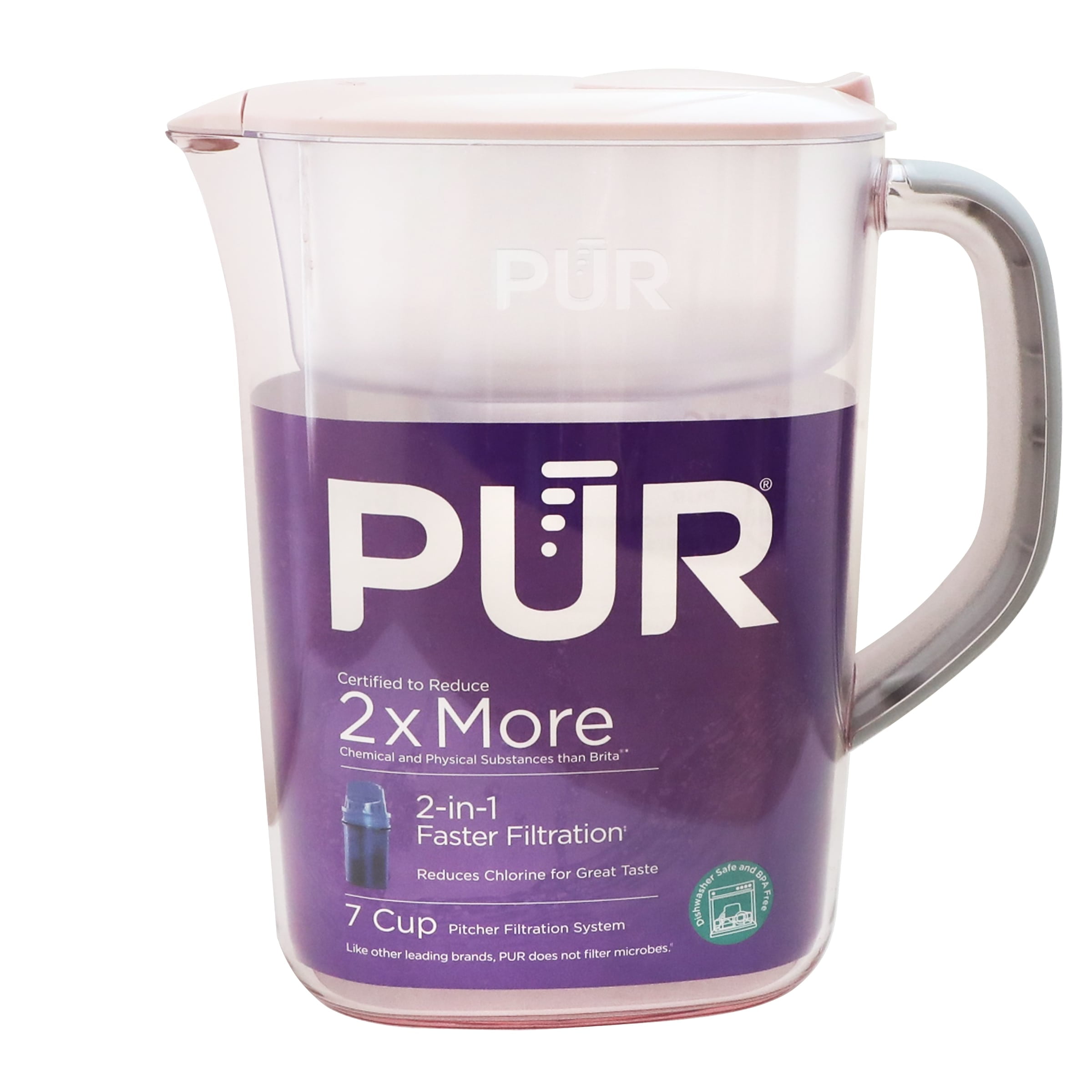 Blush 7-Cup Water Filter Pitcher with BPA-Free Plastic