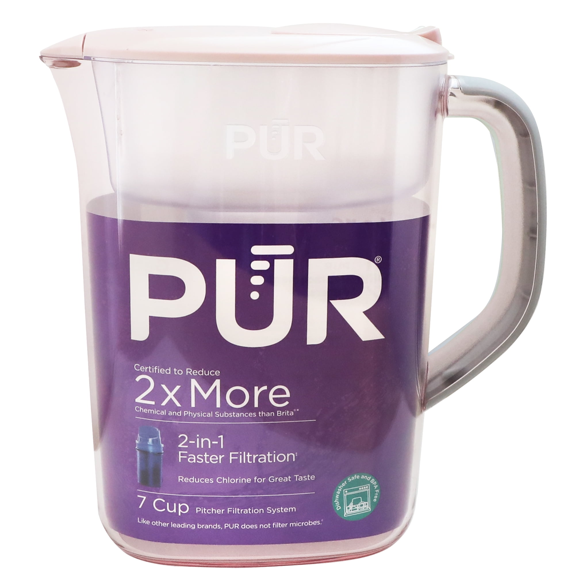 Blush 7-Cup Water Filter Pitcher with BPA-Free Plastic