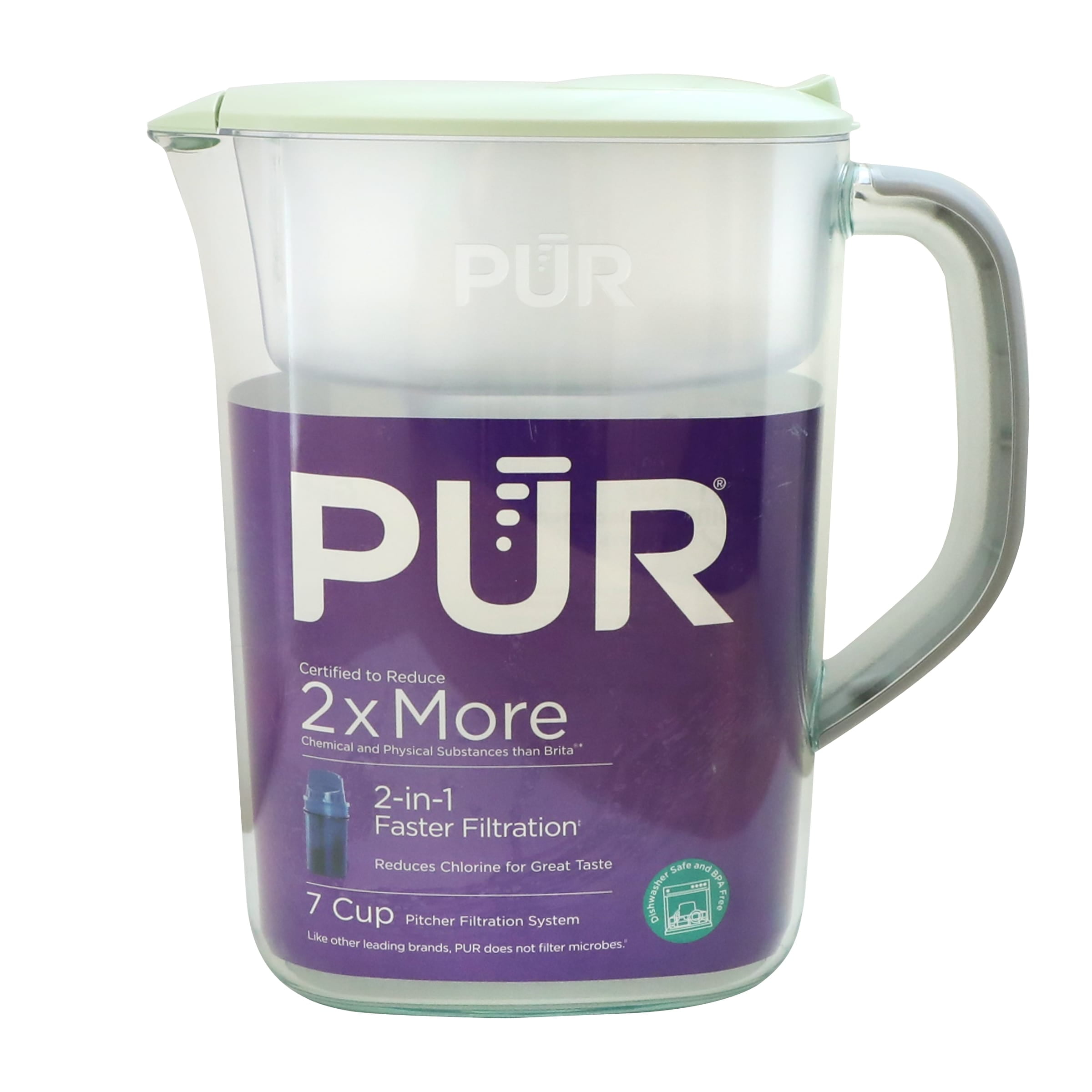 がっちゃん様用Dr.PUR #4 PUR 7 Cup Water Filter Pitcher, Blue, BPA Free, Dishwasher Safe