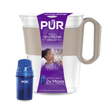 PUR 8-Cup Slim Water Filtration Pitcher, Sandstone