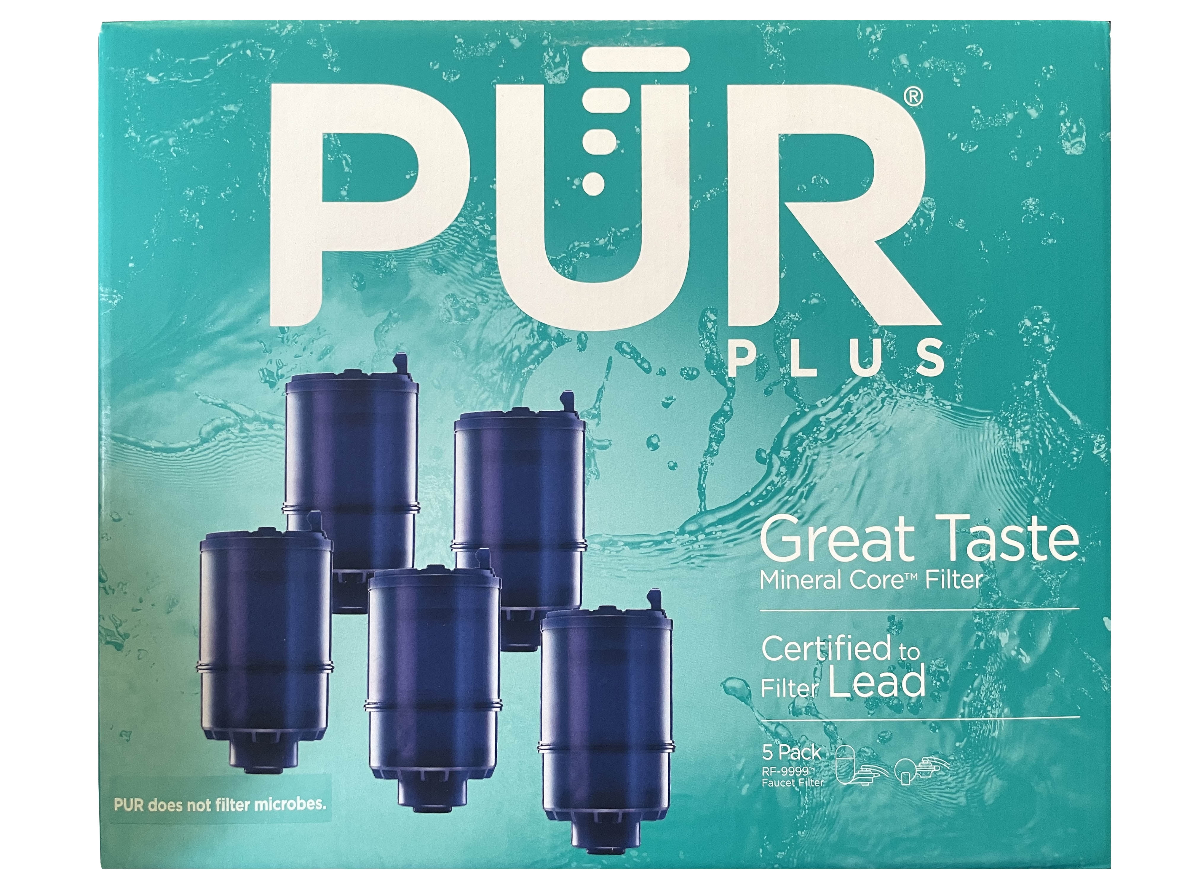PUR Faucet Mount Replacement Water Filter, Blue, 5 Pack