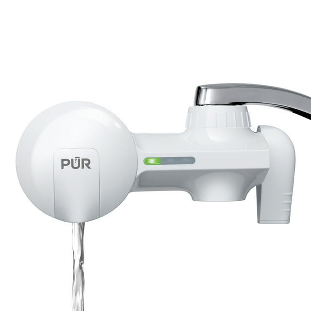 PUR Faucet Mount Water Filtration System, Horizontal, White, PFM150W