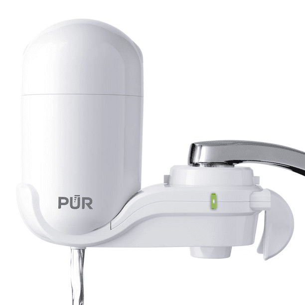 PUR Faucet Mount Water Filtration System, White ? Vertical Faucet Mount