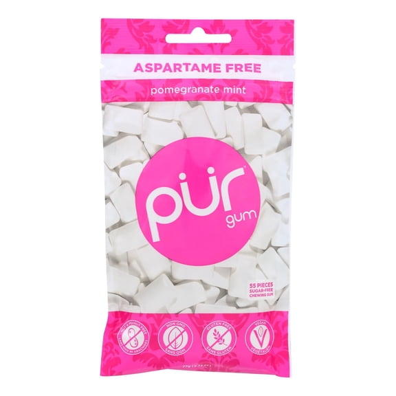 PUR - Fresh Pomegranate Mint Chewing Gum - 2.72 Oz, Case of 12