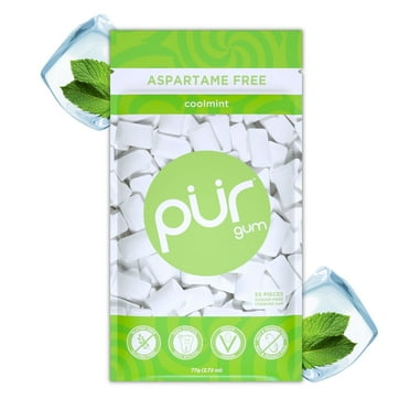 PUR Gum, Aspartame Free, Sugar Free & 100% Xylitol, Coolmint Chewing Gum, 55 Pieces, Pack of 1