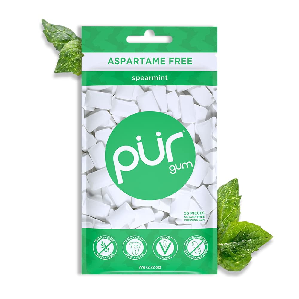 PUR Gum Sugar Free Chewing Gum 100 Xylitol Vegan, Aspartame Free