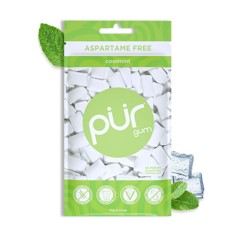 PUR Gum, Aspartame Free Chewing Gum, 100% Xylitol, Sugar Free, Vega