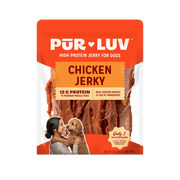 Pur Luv Chicken Jerky Dog Treats for Dogs, Rawhide-Free, Made with Real Chicken Breast, Healthy, Long-lasting and Great Tasting Treat, No Artificial Flavors, Satisfies Dogs Urge to Chew, 16 oz