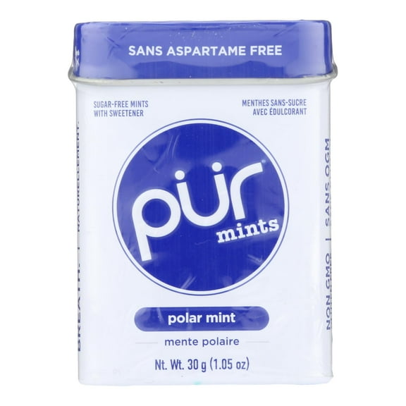 PUR Mint Polar Mint, 12 Count - Sugar-Free Breath Mints (12 x 1.05 oz)
