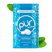 PUR Mints, Aspartame Free, Sugar Free & Made with Xylitol, Natural Peppermint Flavored Mints, 65 Pieces, Pack of 1