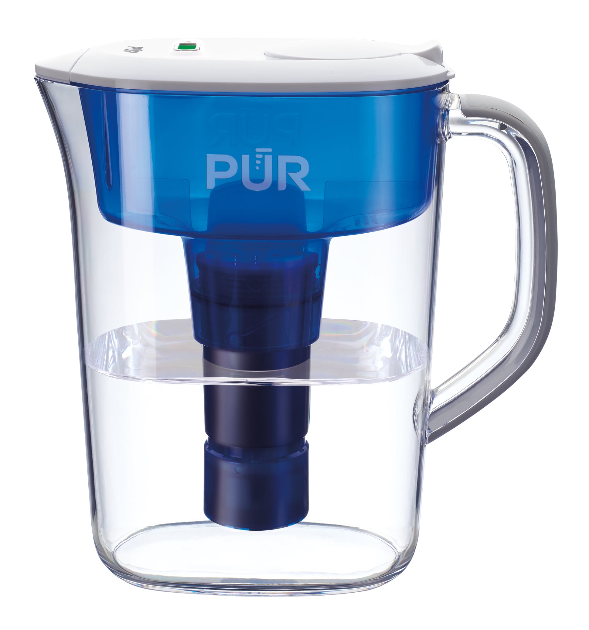PUR PLUS 7 Cup Pitcher Filtration System, PPT711W, White/Blue
