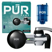 PUR PLUS Faucet Mount Water Filtration System, Horizontal, Black/Chrome, PFM200B