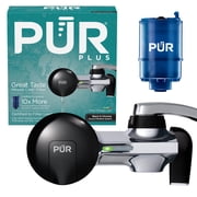 PUR PLUS Faucet Mount Water Filtration System, Horizontal, Black/Chrome, PFM200B