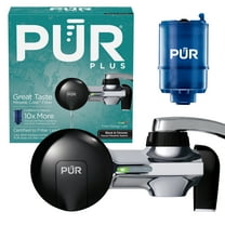PUR PLUS Faucet Mount Water Filtration System, Horizontal, Black/Chrome, PFM200B