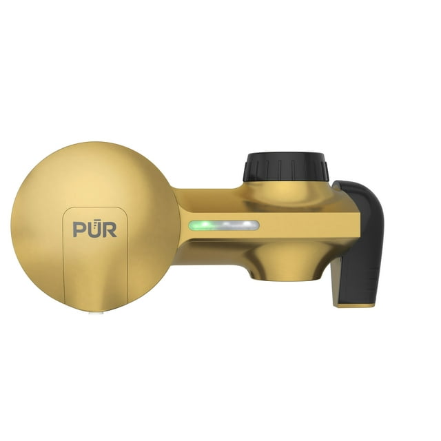 PUR PLUS Faucet Mount Water Filtration System, Horizontal, Brass