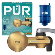 PUR PLUS Faucet Mount Water Filtration System, Horizontal, Brass, PFM410F