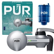 PUR PLUS Faucet Mount Water Filtration System, Horizontal, Matte Silver, PFM300V