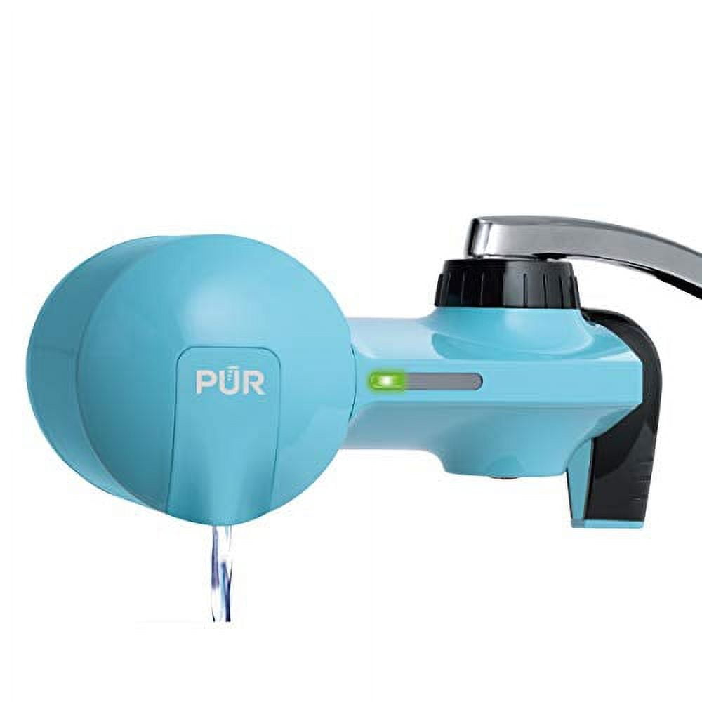 PUR PLUS Faucet Mount Water Filtration System, Horizontal, Sea glass