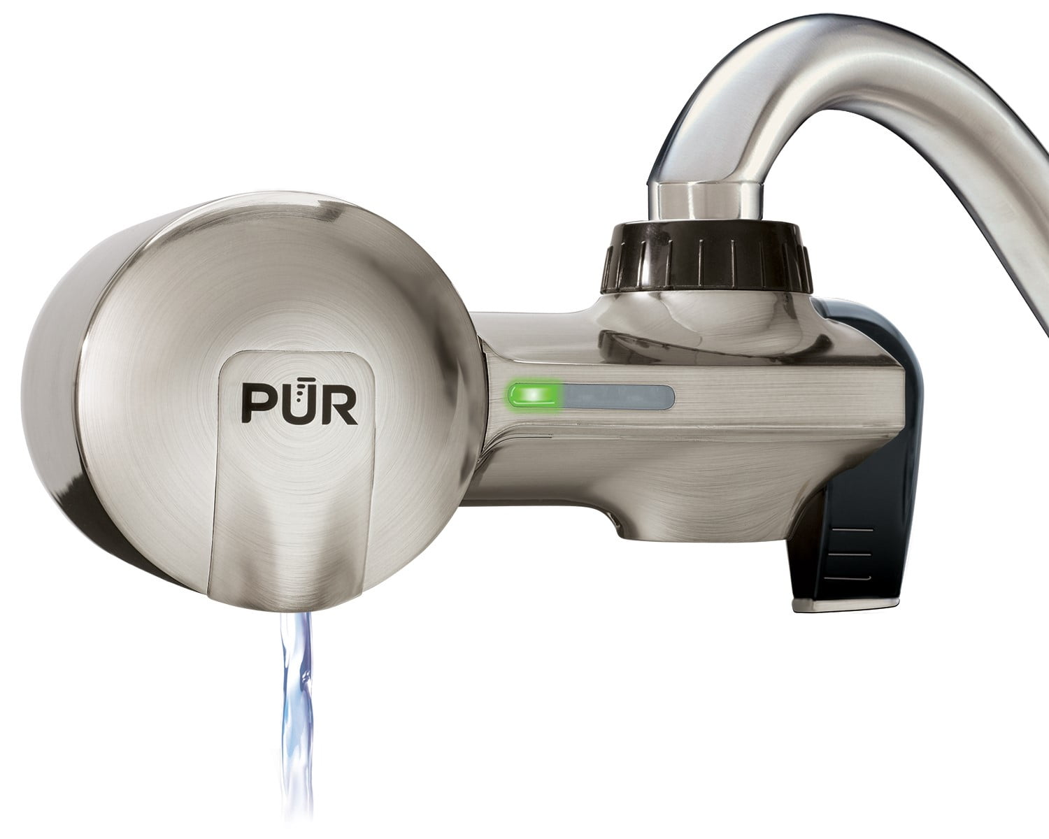 PUR PLUS Faucet Mount Water Filtration System, Stainless Steel Style, PFM450S