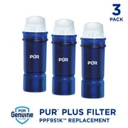 PUR PLUS Water Pitcher and Dispenser Replacement Filter with Lead Reduction, 3 Pack, PPF951K3