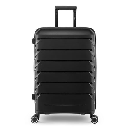 PUR by iFLY 24" Checked Hard Side Lightweight Expandable Luggage, Black
