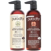 PURA D'OR Clinically Formulated Professional Grade Anti-Thinning Biotin Shampoo & Conditioner Set (16 Fl Oz X 2)