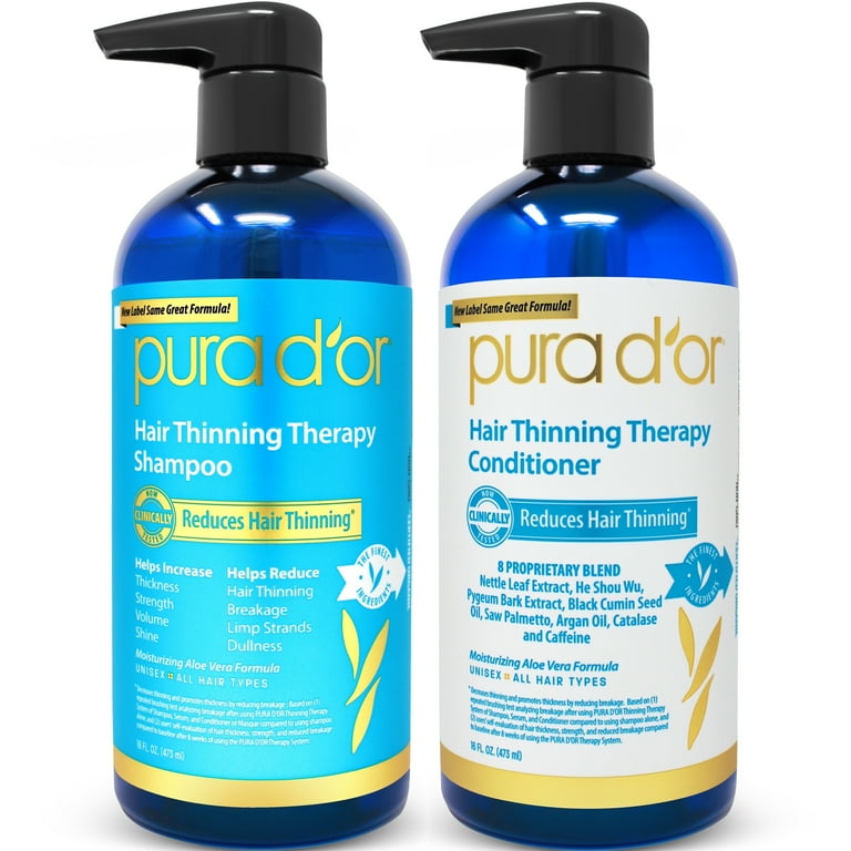 Free Shipping! PURA D'OR Hair Thinning Therapy Biotin Shampoo and