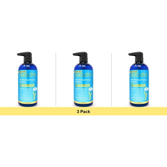 PURA D'OR Hair Thinning Therapy Biotin Shampoo ORIGINAL Scent, 16 Fl Oz - 3 Pack