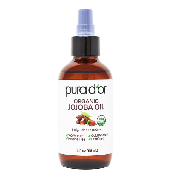PURA D'OR ORGANIC Jojoba Oil, 4 Fl Oz
