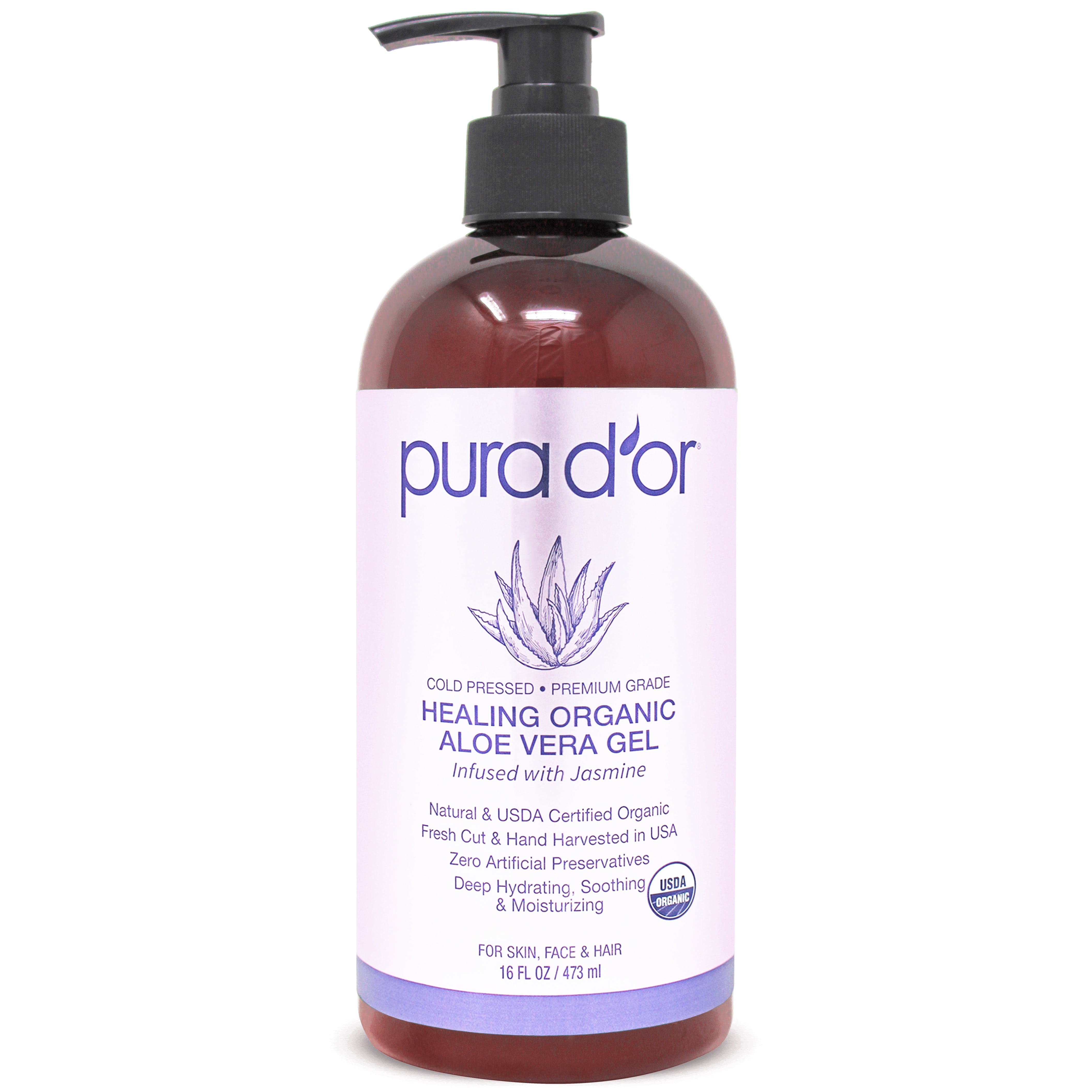Pura d'or - Brandclub - PURA D'OR Organic Aloe Vera Gel Jasmine (16oz) All  Natural - ZERO Artificial Preservatives - Deeply Hydrating & Moisturizing -  Sunburn, Bug Bites, Rashes, Small Cuts, Eczema