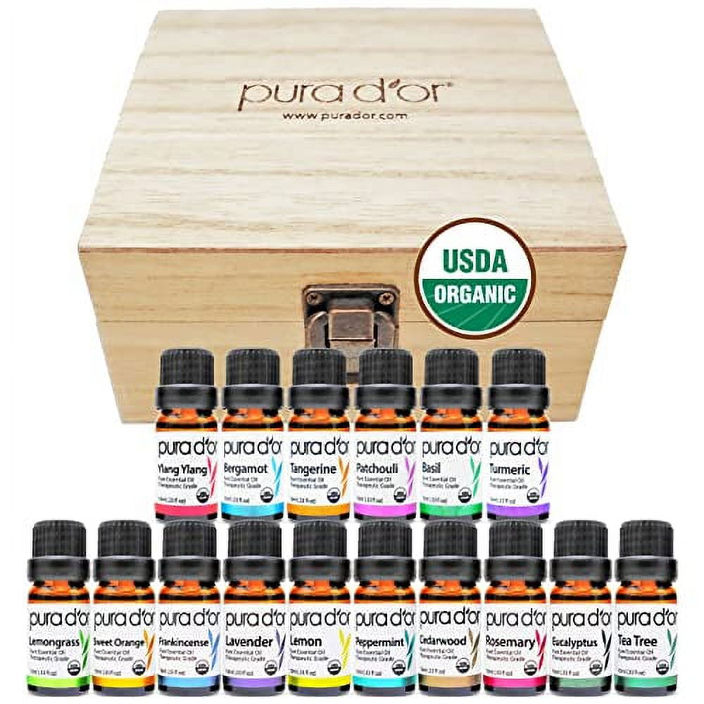 Pura D'or Organic Lavender Essential Oil (4oz with Glass Dropper) 100% Pure & Natural Therapeutic Grade for Hair, Body, Skin, Aromatherapy Diffuser