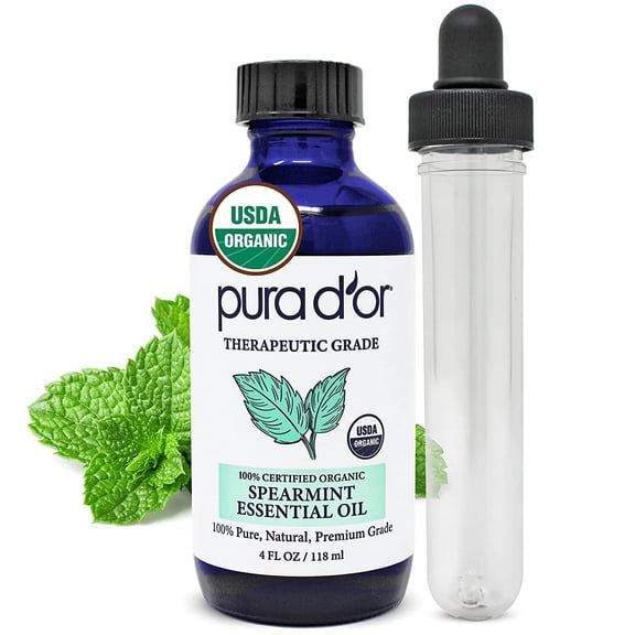 PURA D'OR Organic Spearmint Essential Oil 4 Fl Oz