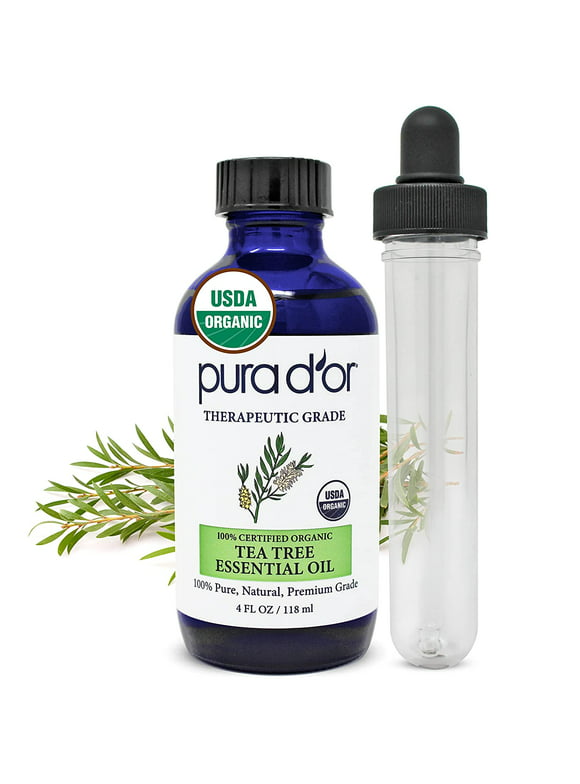 PURA D'OR Organic Tea Tree Melaleuca Essential Oil 4 Fl Oz