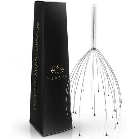 PURAVA (Original) Head Massager with Improved Design - Head Scratcher Massager with 20