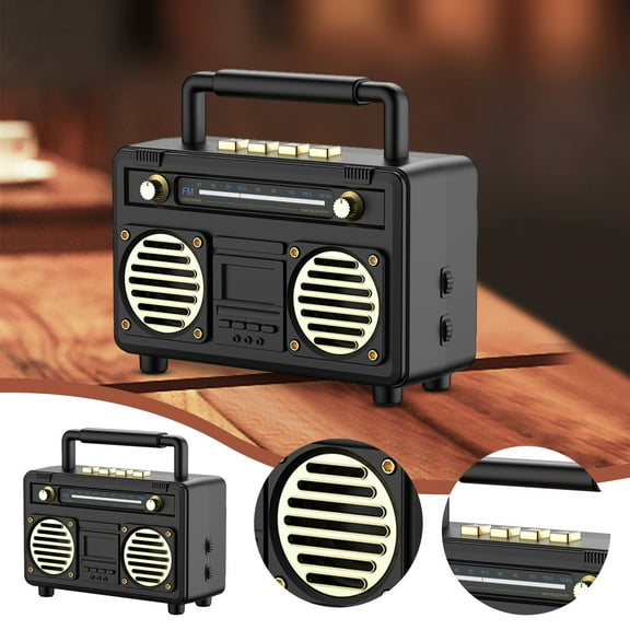 PURCOLT Gift Giving Retro Bluetooth Small Speaker, Wireless Small USB Flash Drive, Radio Speaker, Outdoor Portable Mini Sound System Up to 65% off
