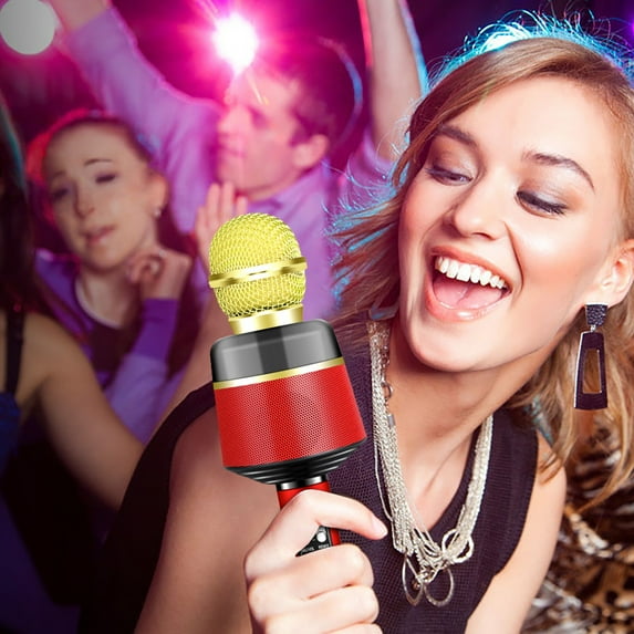 PURCOLT Wireless Condenser Microphone Live Broadcast Karaoke Artifact Home Video Microphone Speaker Integrated With Sound Effect Colorful Breathing Lamp Up to 65% off