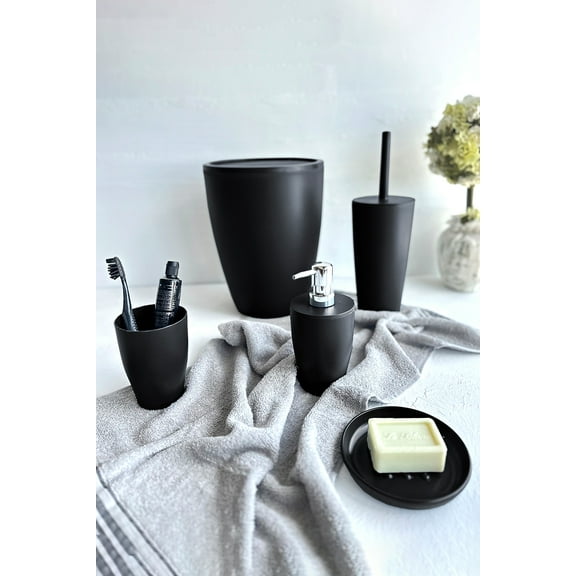 PURE 5 PIECES BATHROOM SET - BLACK