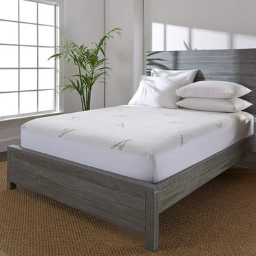 PURE BAMBOO Queen Viscose Derived from Bamboo Mattress Protector - Waterproof Cover Protects Against Moisture, Spills, Stains - Breathable, Noiseless, Fits 16-inch Mattress (Queen)