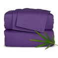 thumbnail image 1 of PURE BAMBOO Sheets Full Size Bed Sheets 4 Piece Set, Genuine 100% Organic Bamboo Viscose Derived, Soft & Cooling, Double Stitching, 16" Deep Pockets (Full, Purple), 1 of 8