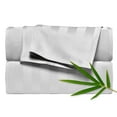 thumbnail image 1 of PURE BAMBOO Sheets Full Size Bed Sheets 4 Piece Set, Genuine 100% Organic Bamboo Viscose Derived, Soft & Cooling, Double Stitching, 16" Deep Pockets (Full, Jacquard White), 1 of 8