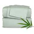 thumbnail image 1 of PURE BAMBOO Sheets King Size Bed Sheet 4 Piece Set, Genuine 100% Organic Bamboo Viscose, Luxuriously Soft & Cooling, Double Stitching, 16" Deep Pockets (King, Sea Glass), 1 of 9