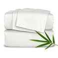 thumbnail image 1 of PURE BAMBOO Sheets King Size Bed Sheet 4 Piece Set, Genuine 100% Organic Bamboo Viscose, Luxuriously Soft & Cooling, Double Stitching, 16" Deep Pockets (King, White), 1 of 8