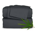thumbnail image 1 of PURE BAMBOO Sheets King Size Bed Sheet 4 Piece Set, Genuine 100% Organic Bamboo Viscose, Luxuriously Soft & Cooling, Double Stitching, 16" Deep Pockets (King, Charcoal), 1 of 9