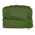 thumbnail image 1 of PURE BAMBOO Sheets Short Queen Size Bed Sheet 4 Piece Set for RV Camper (60"x75") - Genuine 100% Organic Bamboo Viscose, Soft & Cooling (Short Queen, Pesto), 1 of 7