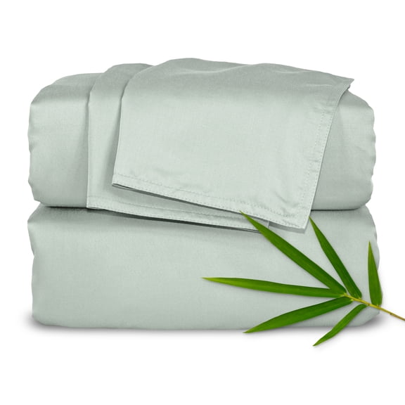PURE BAMBOO Sheets Short Queen Size Bed Sheet 4 Piece Set for RV Camper (60"x75") - Genuine 100% Organic Bamboo Viscose, Soft & Cooling (Short Queen, Sea Glass)