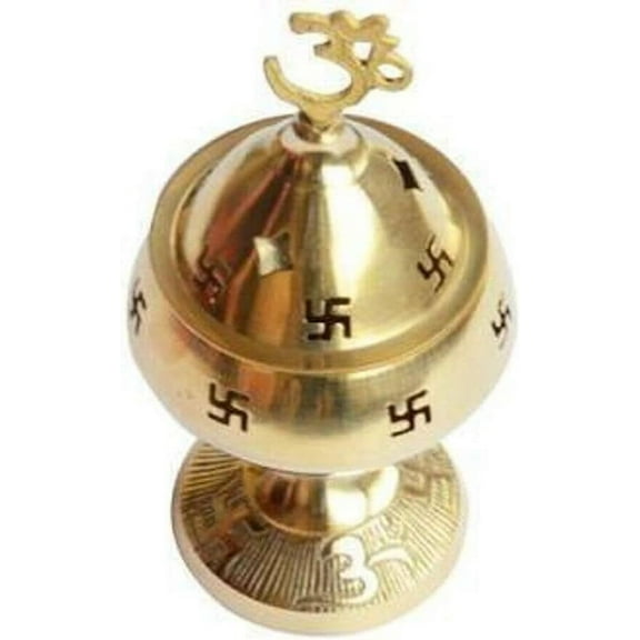 PURE BRASS DIYA OM & SWASTIK DESIGN