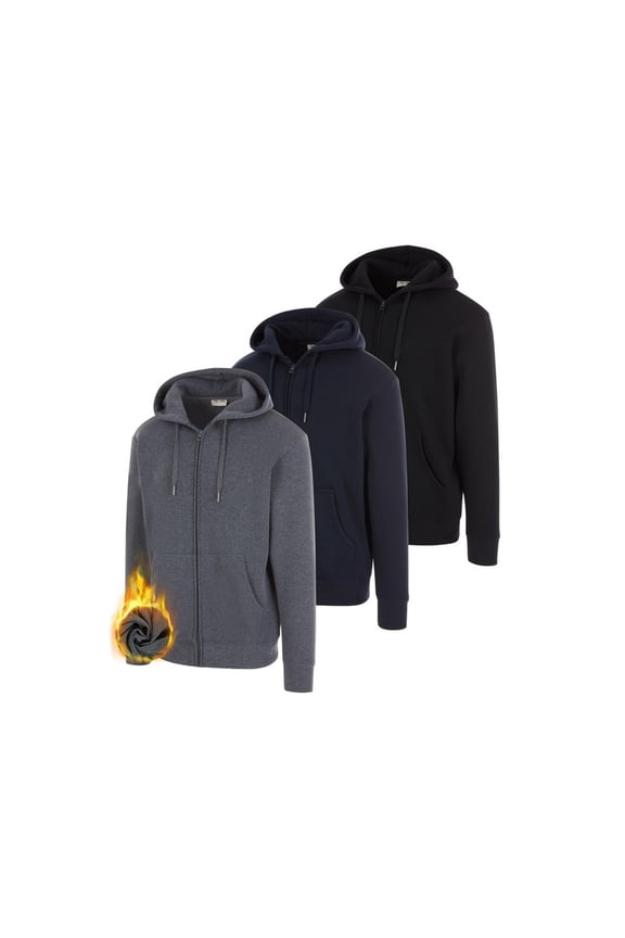 3 Pack Fleece Hoodies for Men Long Sleeve Essentials Hoodie Cotton Active Athletic Workout Sweatshirts for Men