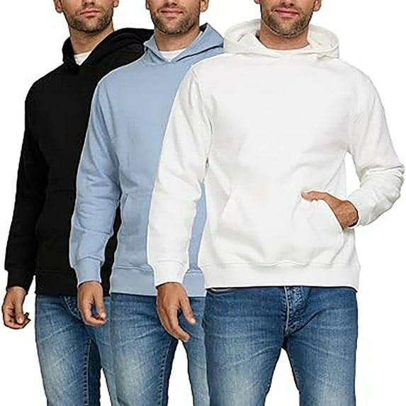 PURE CHAMP 3 Pack Men's Fleece Hoodies - Long Sleeve Workout Sweatshirts, Cotton Athletic Essentials for Casual Wear