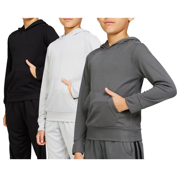 PURE CHAMP 3 Pack Mesh Boys Hoodies Active Athletic Quick Dry Pullover Hoodies For Boys Essentials Hoodie Lightweight 4-20 (Set 1 Size 2X-Large)